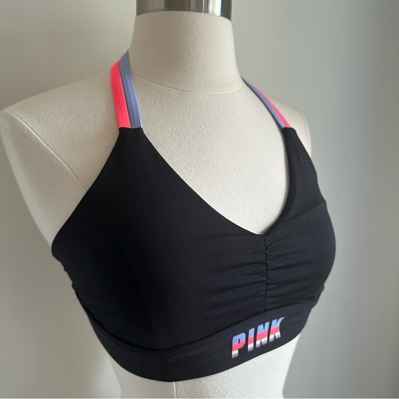 Victoria’s Secret PINK Ultimate Unlined Halter Sports Bra Size Medium - Picture 3 of 6